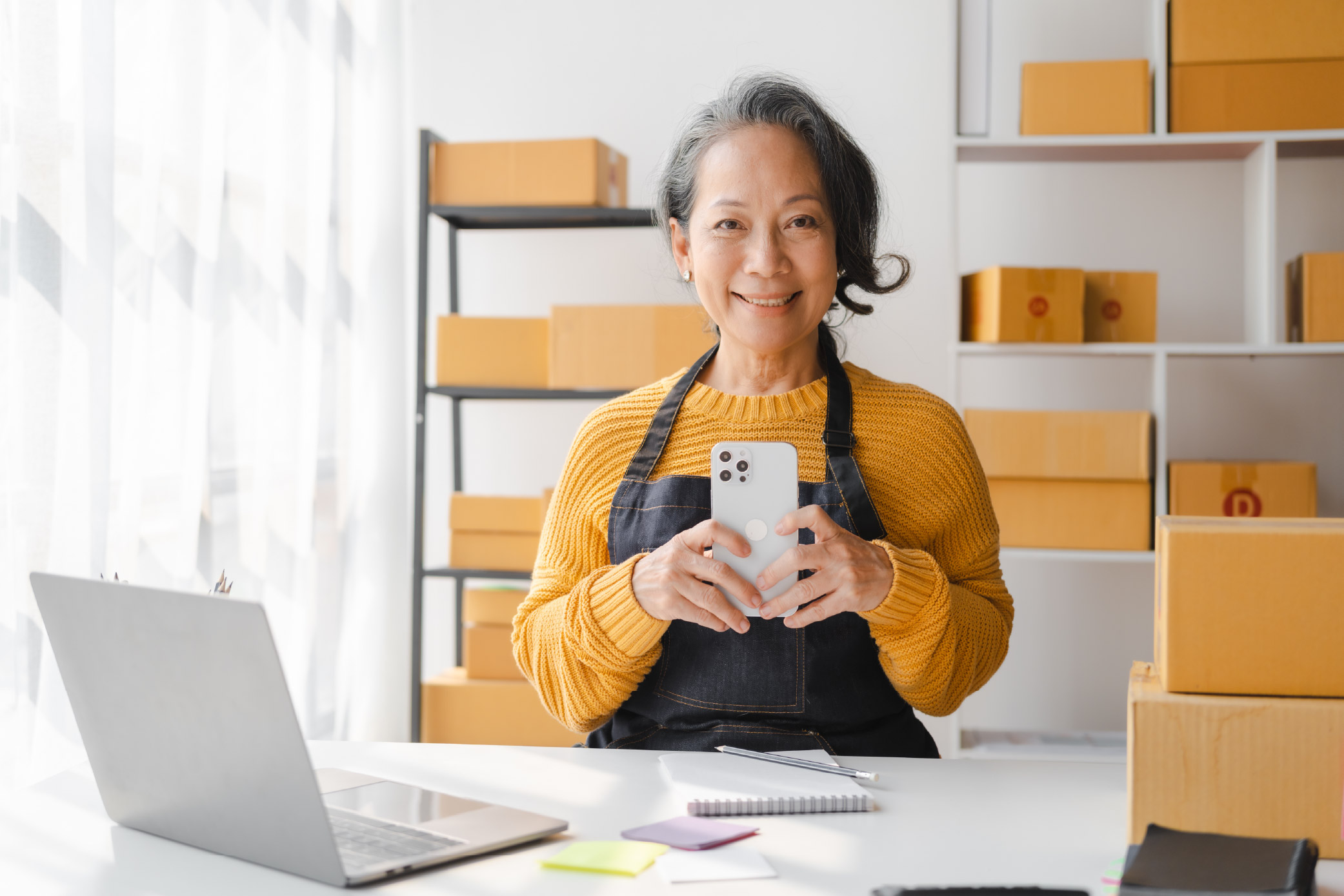 Successful women business owner sharing life story